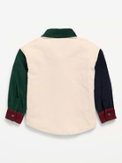 Image 2 of 2, Long-Sleeve Corduroy Color-Block Shirt for Toddler Boys