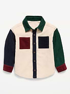 Image 1 of 2, spread collar, long sleeves, buttoned cuffs, patch pockets at chest, full length buttoned placket, color block, Product #1184345