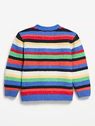 Image 3 of 3, Oversized Wool-Blend Striped Cardigan for Toddler Boys