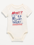 Image 1 of 1, rib-knit envelope neckline, short sleeves, licensed graphic at front, snaps along inseam, © Disney., Product #1184358