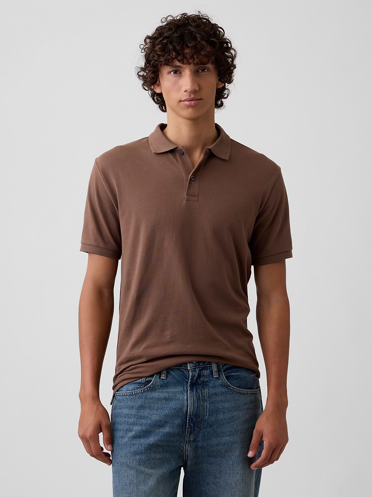 Image number 1 showing, Stretch Pique Polo Shirt