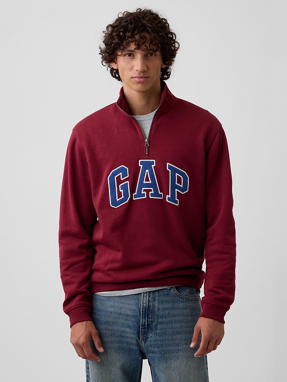 Relaxed Gap Logo Quarter-Zip Sweatshirt