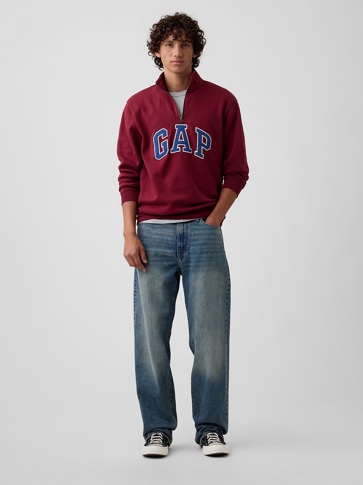 Image 3 of 4, Relaxed Gap Logo Quarter-Zip Sweatshirt