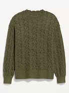 Image 4 of 5, Pointelle Crew-Neck Tunic Sweater, New