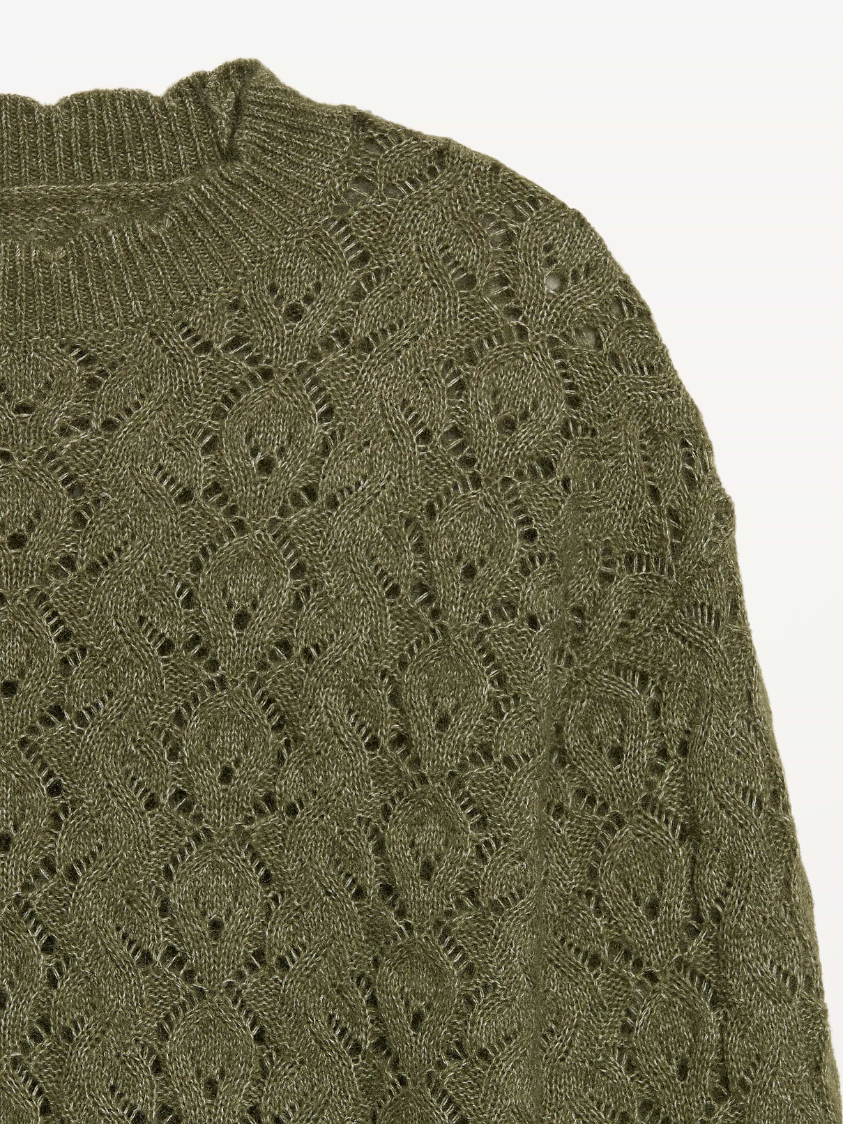 Image 5 of 5, Pointelle Crew-Neck Tunic Sweater, New