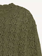 Image 5 of 5, Pointelle Crew-Neck Tunic Sweater, New