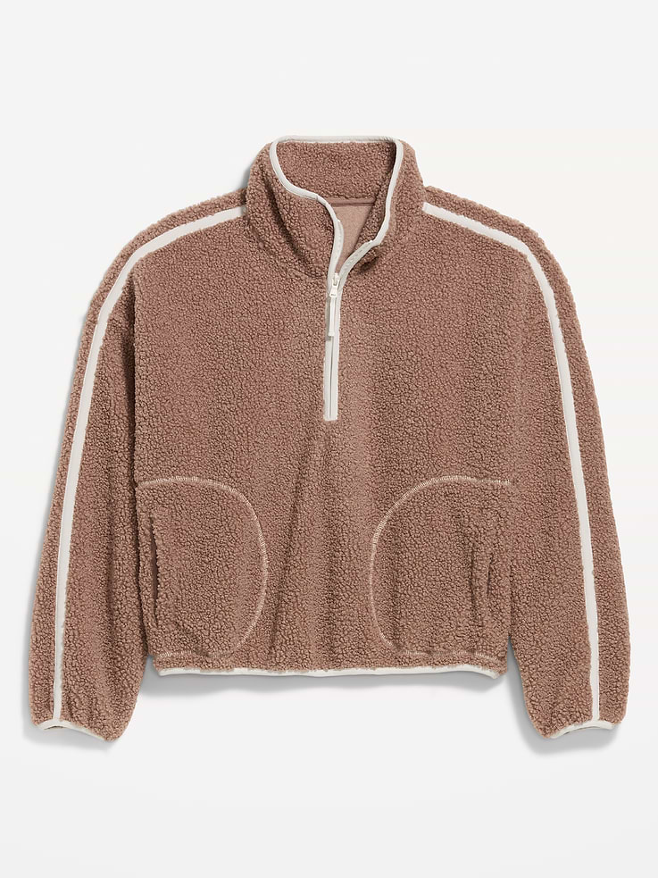 Image number 9 showing, Loose Sherpa Quarter-Zip Pullover