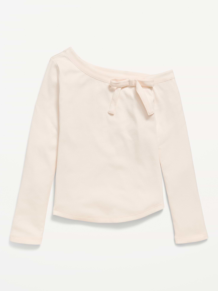 Image 1 of 2, off-shoulder neckline, long sleeves, large bow detail at neckline, Product #906032