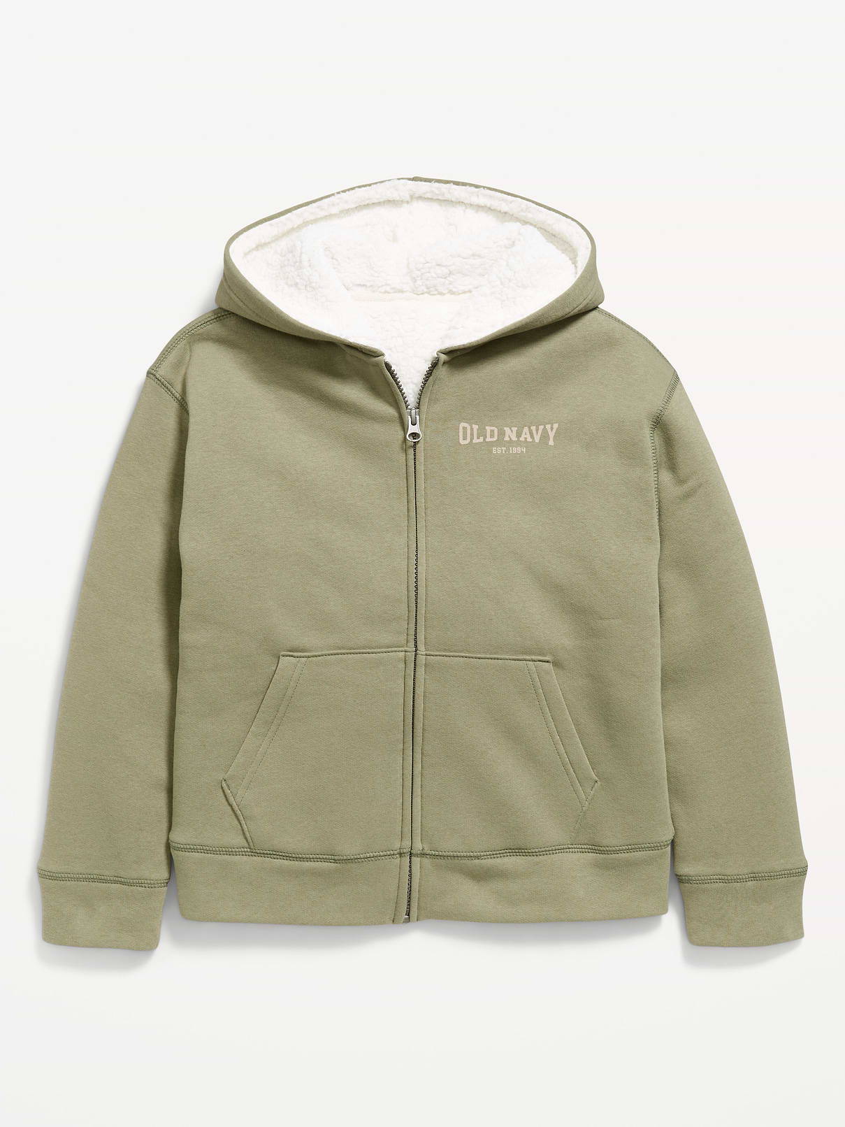 Image 1 of 1, built-in hood, long sleeves, hand-warming pockets, logo graphic, cozy sherpa lining, Product #907992