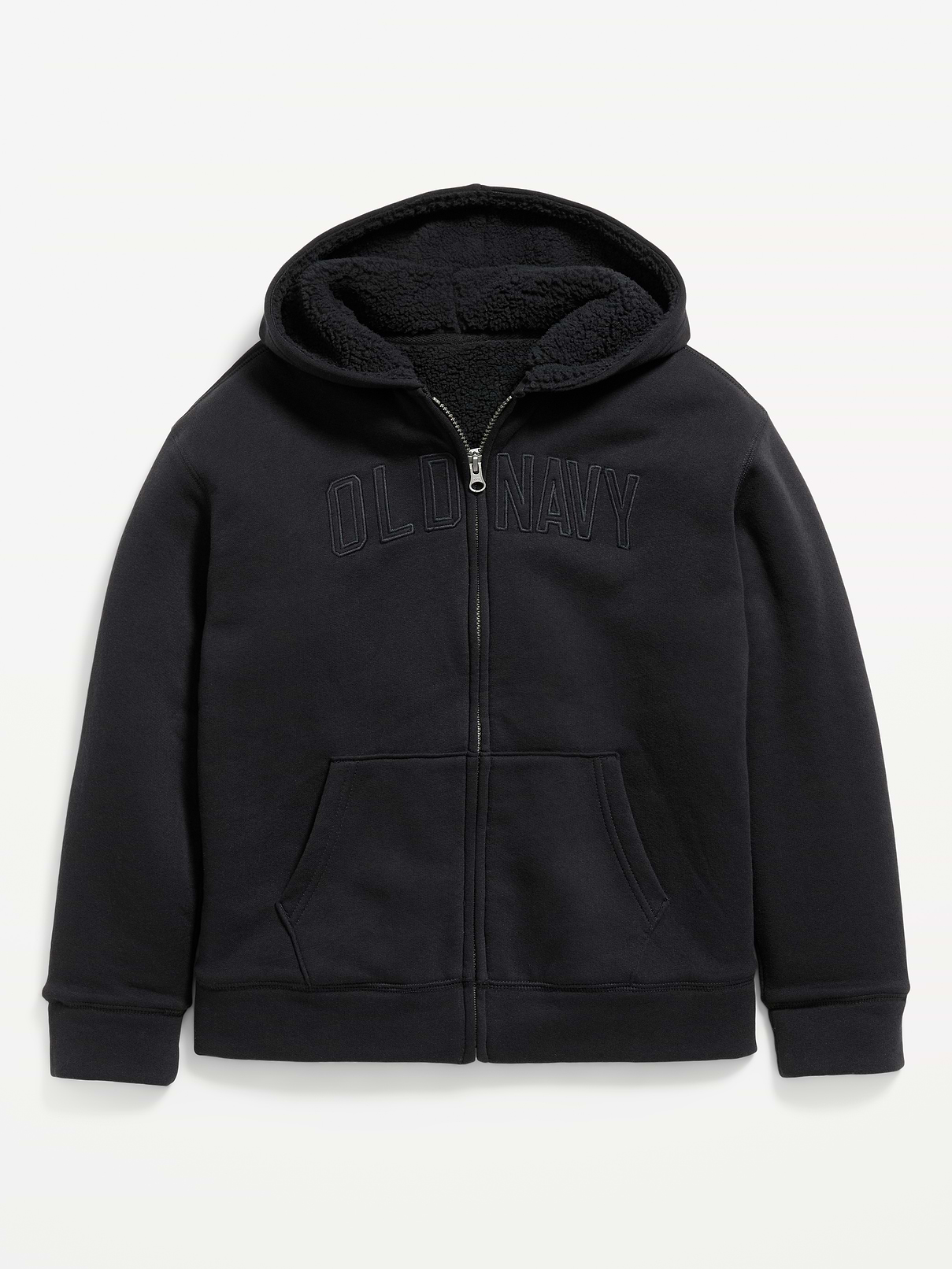 Image 1 of 2, built-in hood, long sleeves, hand-warming pockets, logo graphic, cozy sherpa lining, Product #907992