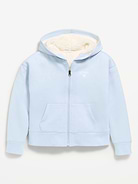 Image 1 of 2, built-in hood, long sleeves, logo graphic at front, hand-warming pockets, sherpa lining, Product #908642