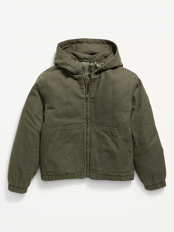 Hooded Canvas Jacket for Boys