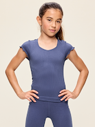 L'image numéro 1 présente Haut performance ajusté  ajusté sans coutures pour fille