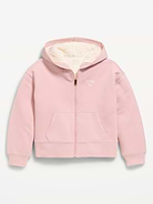 Image 1 of 2, built-in hood, long sleeves, logo graphic at front, hand-warming pockets, sherpa lining, Product #908642