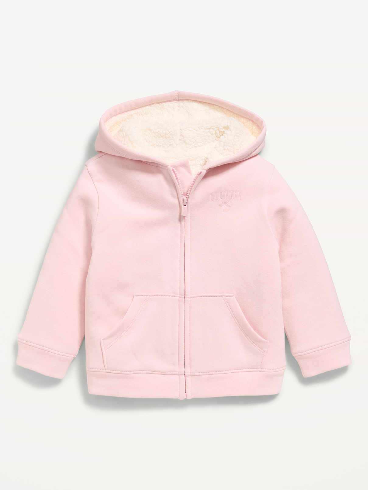 Image 1 of 1, built-in hood, long sleeves, logo graphic at front, hand-warming pockets, sherpa lining, available exclusively online and at old navy outlet stores., Product #908841