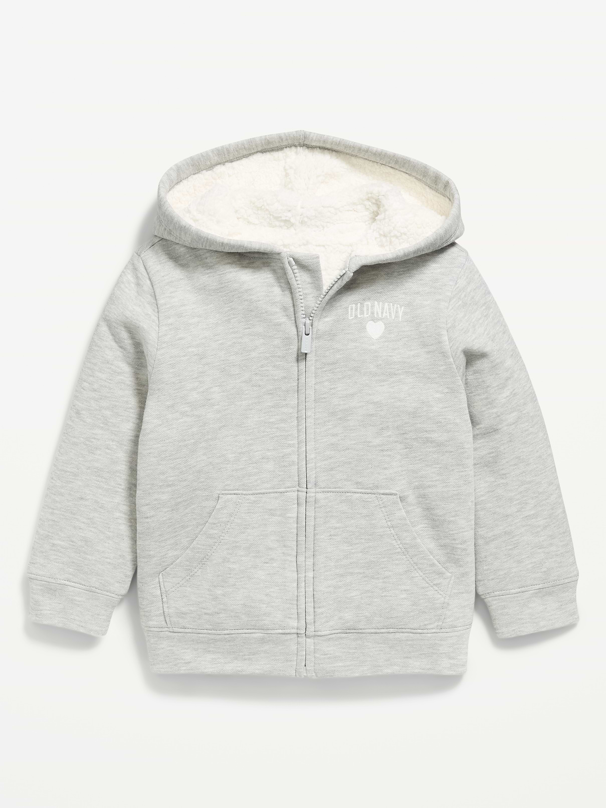 Image 1 of 1, built-in hood, long sleeves, logo graphic at front, hand-warming pockets, sherpa lining, available exclusively online and at old navy outlet stores., Product #908841