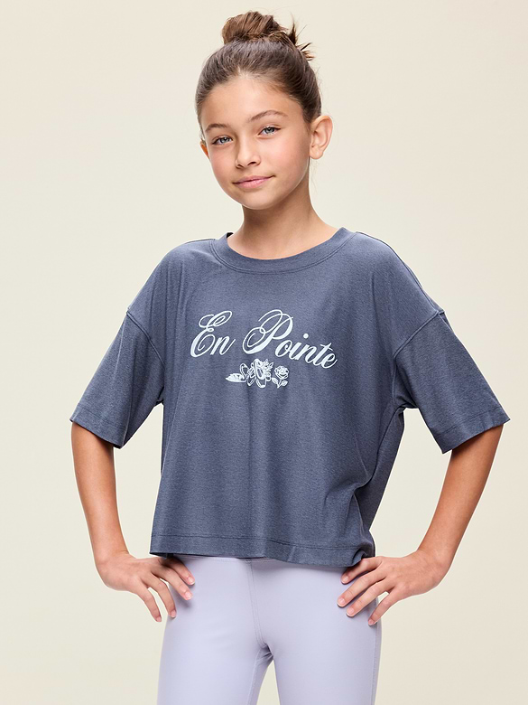 CloudMotion Short-Sleeve Boxy T-Shirt for Girls
