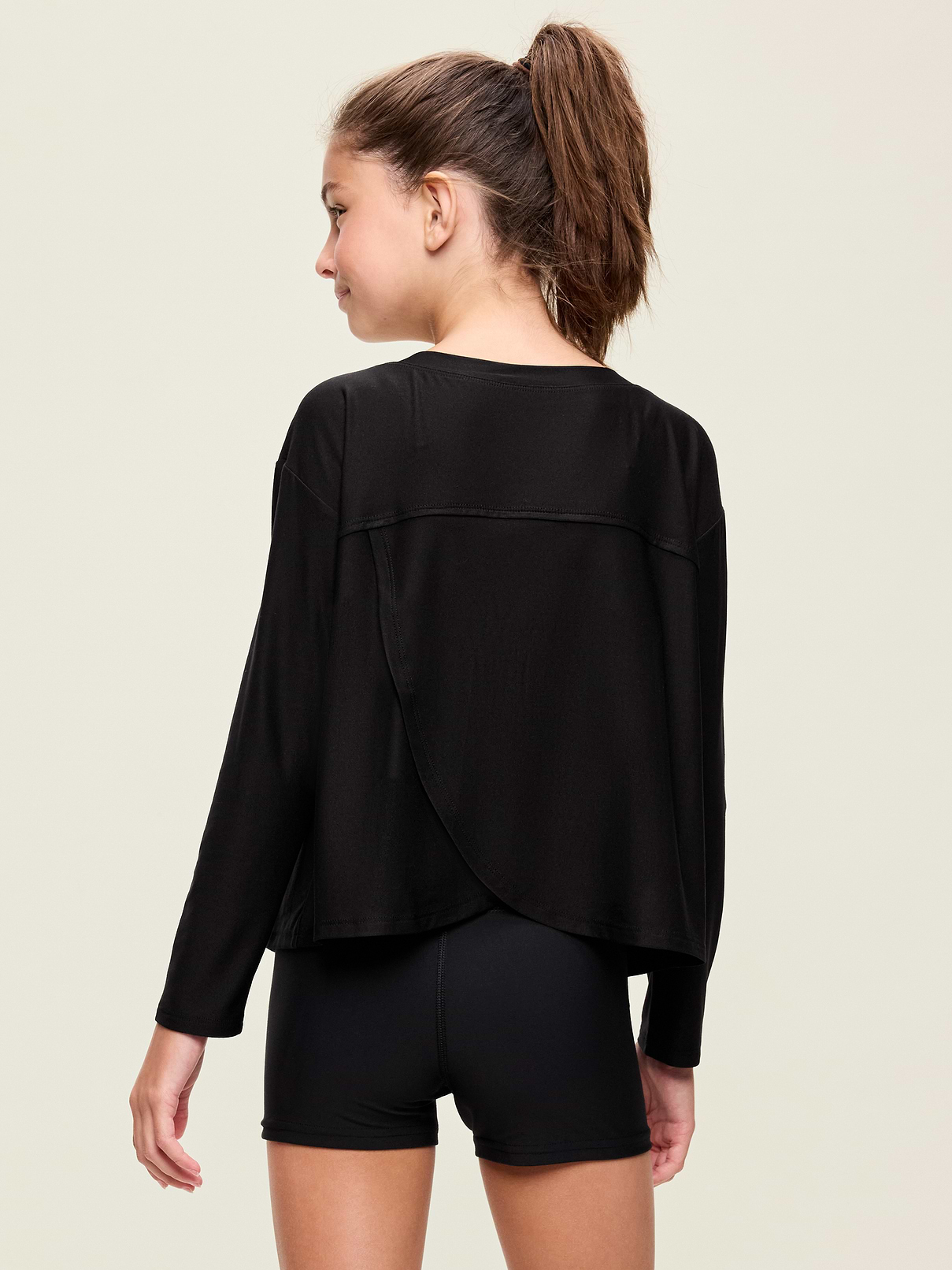 Image 2 de 4, Haut à dos croisé à manches longues NuageSport pour fille