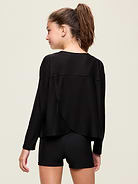 Image 2 de 4, Haut à dos croisé à manches longues NuageSport pour fille