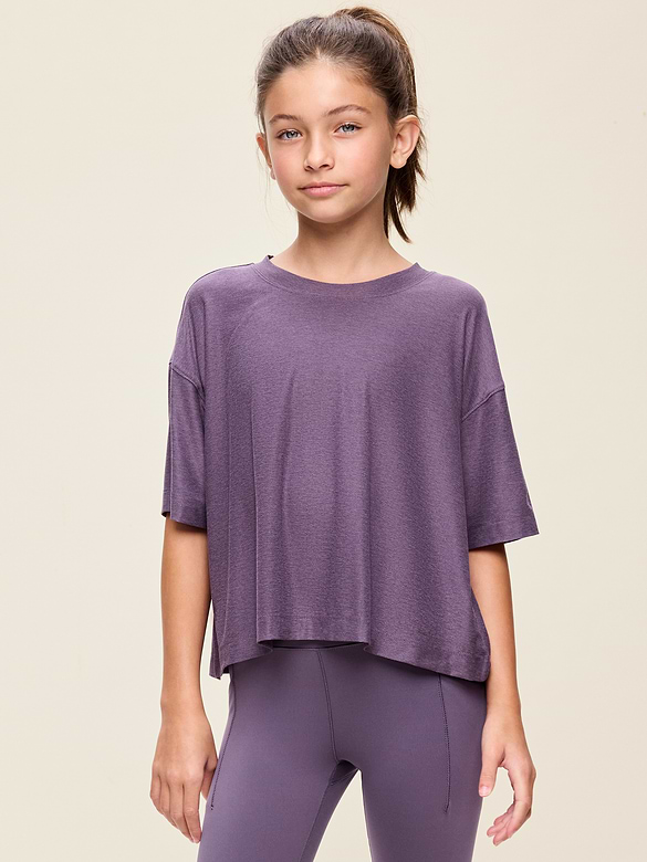 CloudMotion Short-Sleeve Boxy T-Shirt for Girls