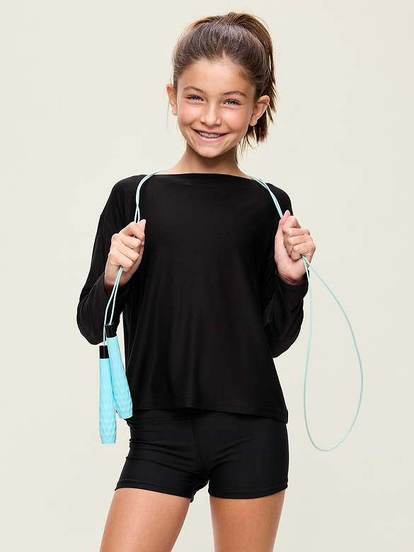 Haut à dos croisé à manches longues NuageSport pour fille