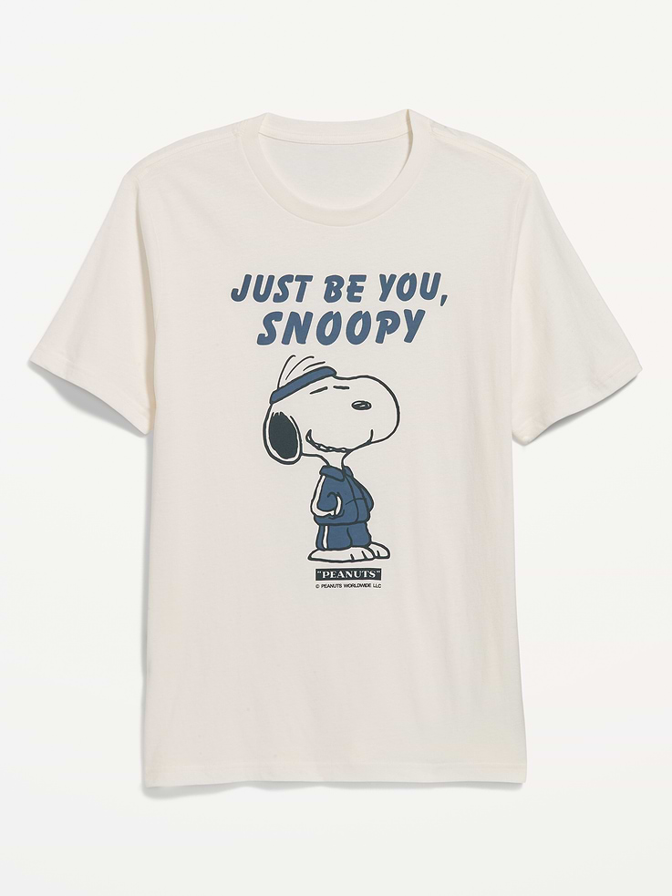 Image 1 of 2, rib-knit collar, short sleeves, licensed graphic, © 2026 Peanuts Worldwide LLC, Product #909931