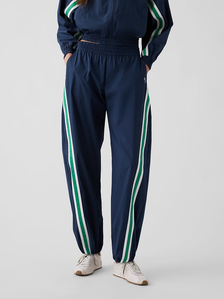 Image number 2 showing, Gap × Malbon Textured Poplin Barrel Track Pants