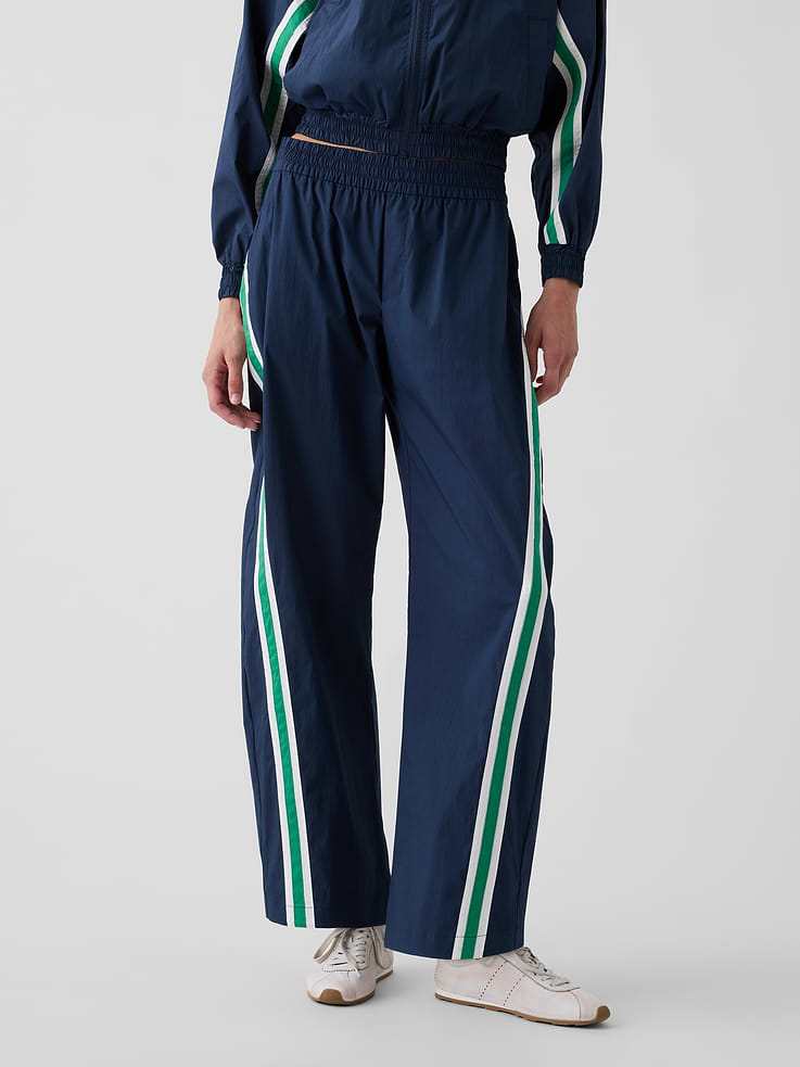 Image number 3 showing, Gap × Malbon Textured Poplin Barrel Track Pants