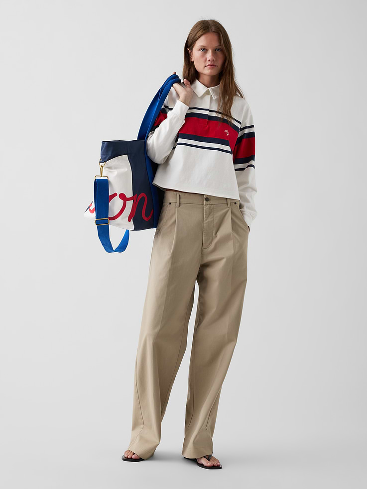 Image number 2 showing, Gap × Malbon Oversized Crop Rugby Shirt