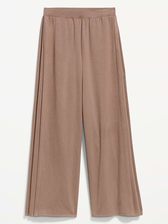 High-Waisted Bounce Lite Drapey Wide-Leg Pleated Pants