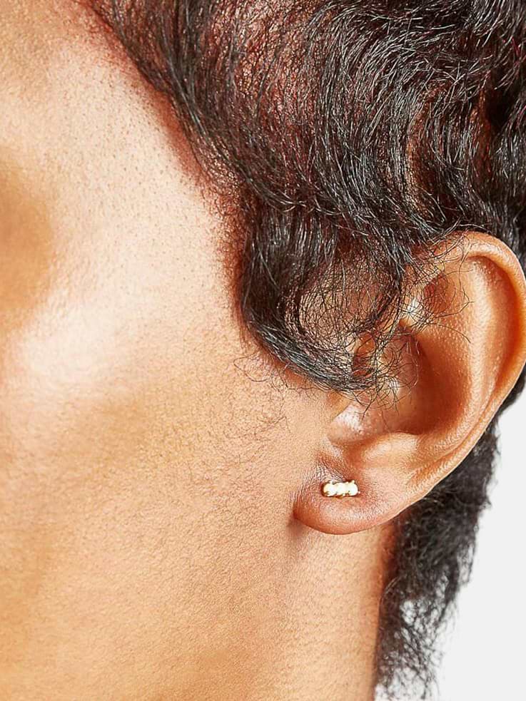 Image number 3 showing, Admiral Row Gold Opal Bar Earrings