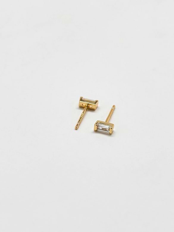 Admiral Row Mini Baguette Gold Studs