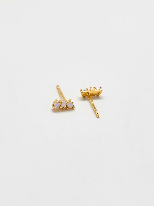 Admiral Row Gold Opal Bar Earrings