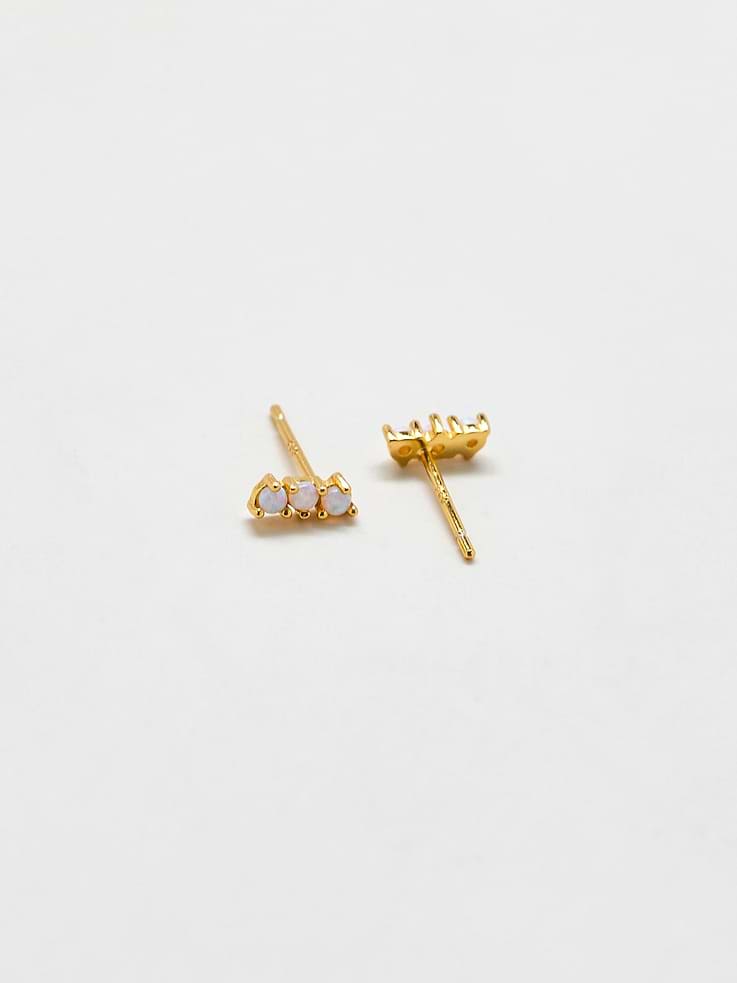 Image number 2 showing, Admiral Row Gold Opal Bar Earrings