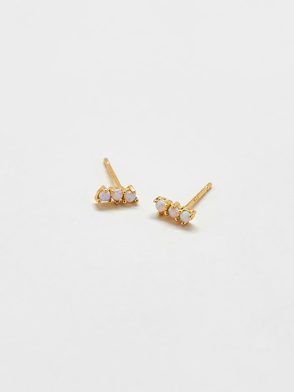 Admiral Row Gold Opal Bar Earrings