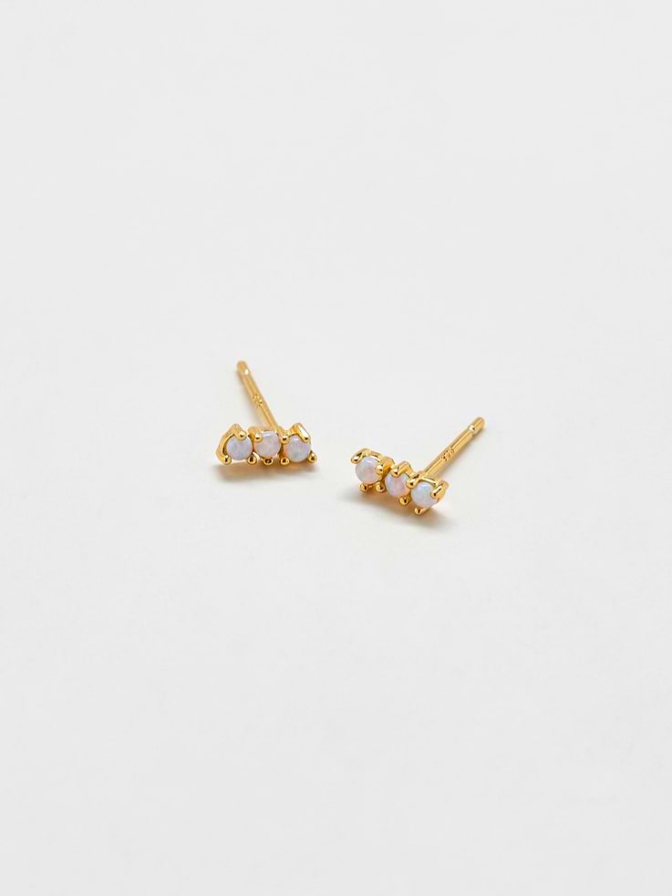 Image number 1 showing, Admiral Row Gold Opal Bar Earrings