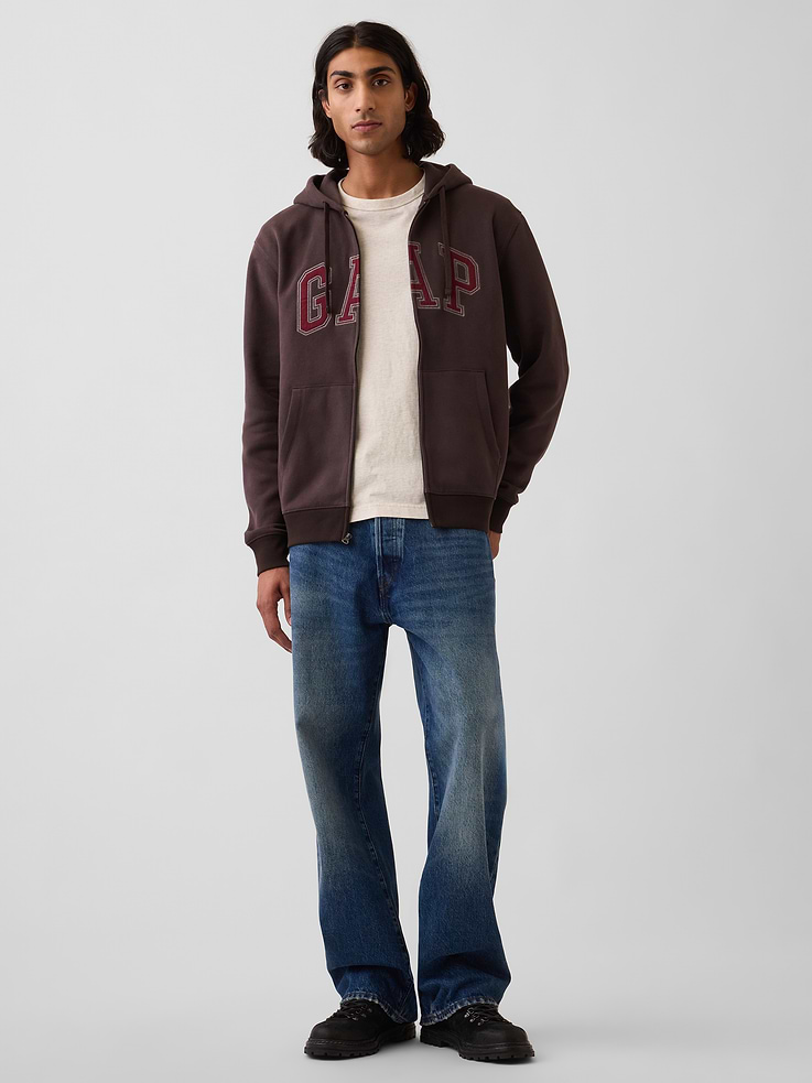 Image number 2 showing, Adult VintageSoft Arch Logo Zip Hoodie