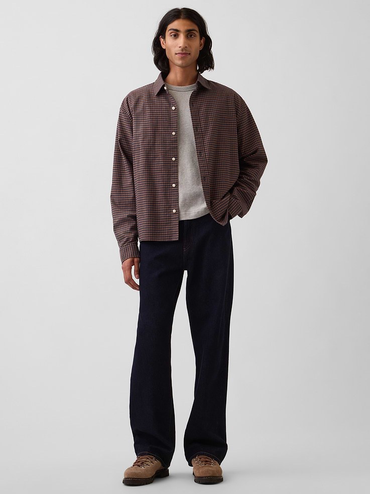Image number 2 showing, Relaxed Crop Straight-Hem Oxford Shirt