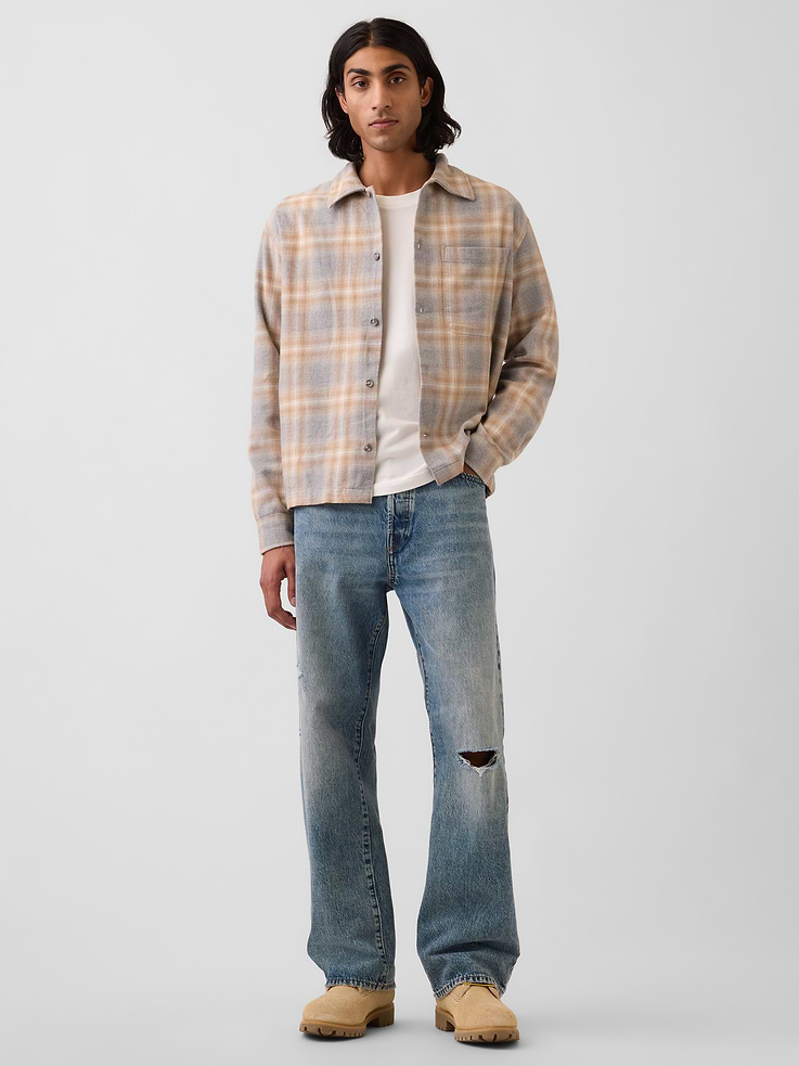 Image number 2 showing, Relaxed Straight-Hem Flannel Shirt