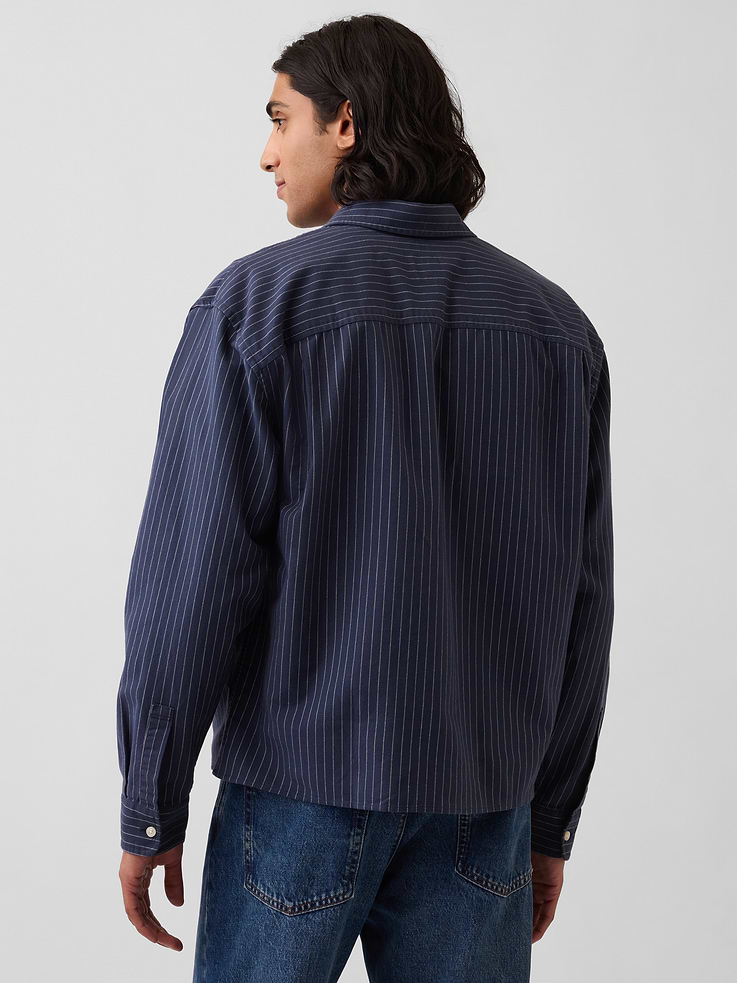 Image number 3 showing, Relaxed Crop Straight-Hem Oxford Shirt