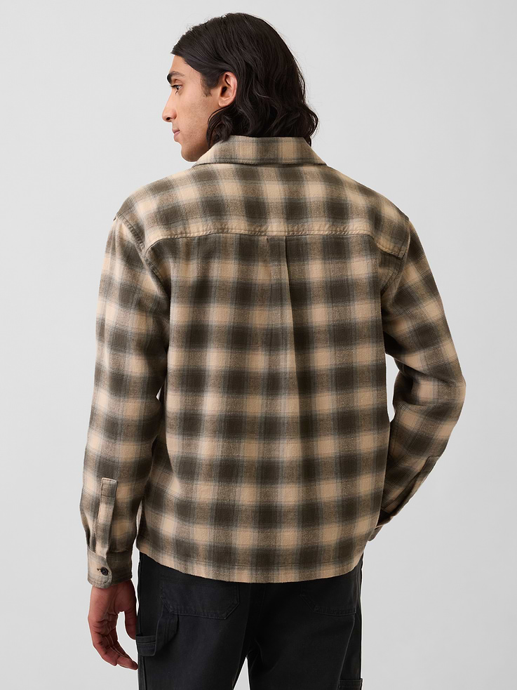 Image number 3 showing, Relaxed Straight-Hem Flannel Shirt