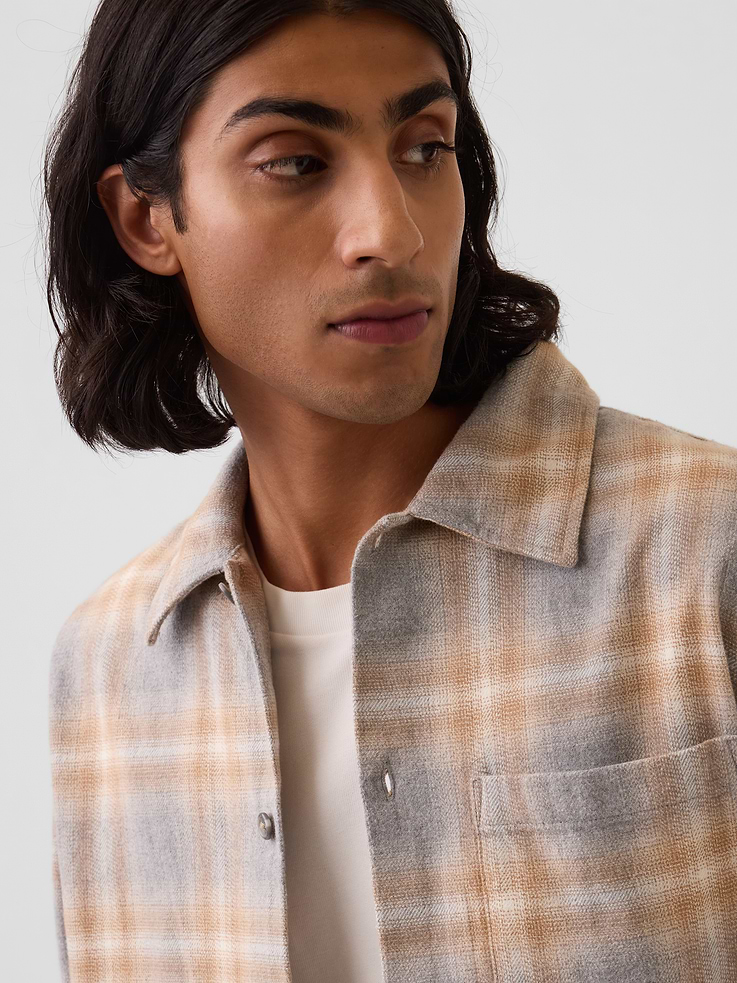 Image number 4 showing, Relaxed Straight-Hem Flannel Shirt
