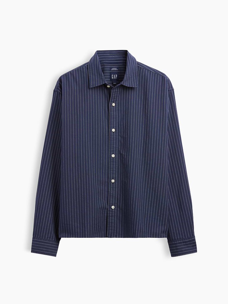 Image number 5 showing, Relaxed Crop Straight-Hem Oxford Shirt