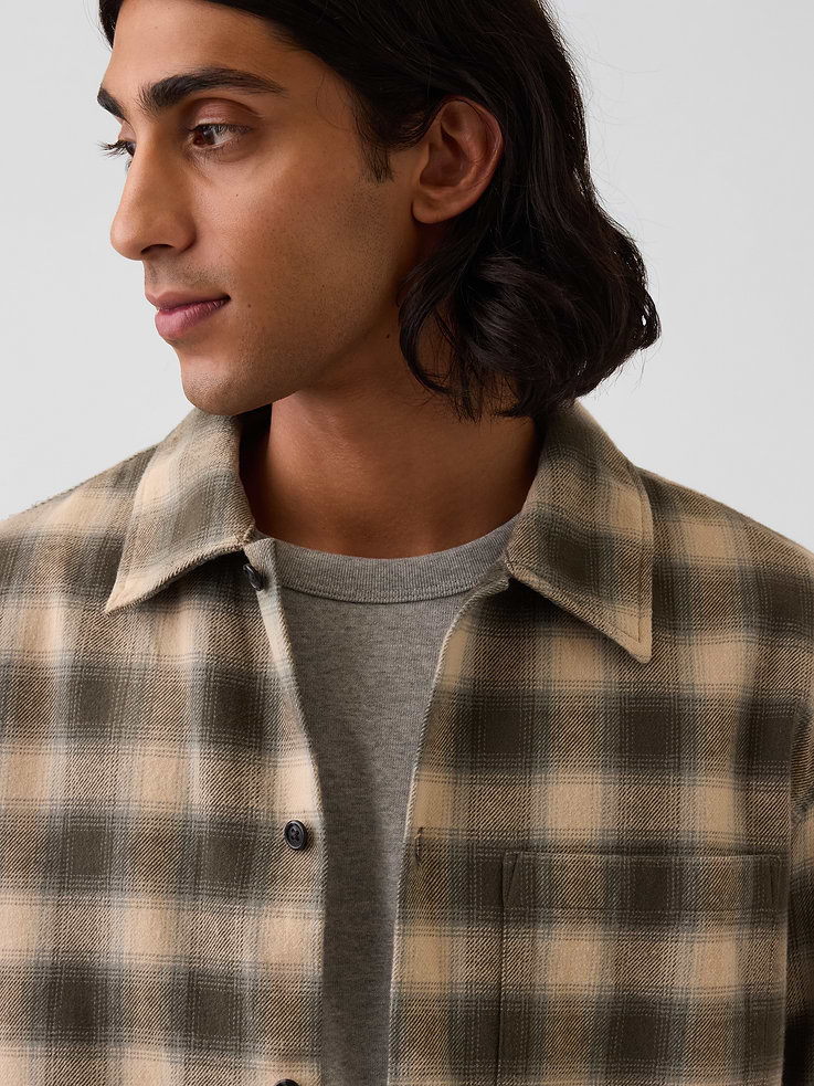 Image number 4 showing, Relaxed Straight-Hem Flannel Shirt