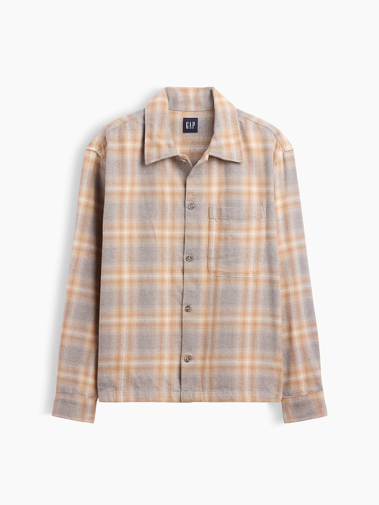 Image number 5 showing, Relaxed Straight-Hem Flannel Shirt