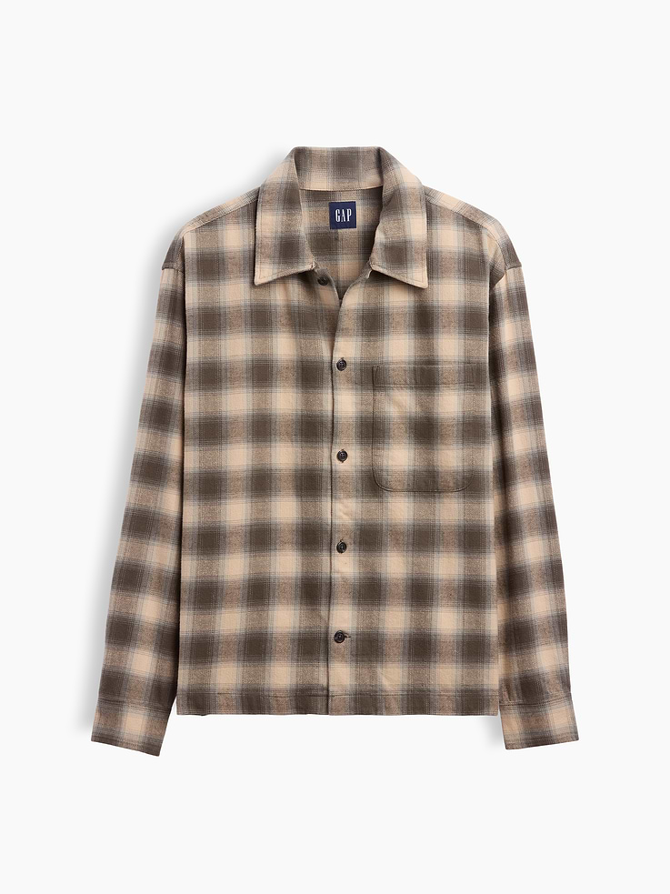Image number 5 showing, Relaxed Straight-Hem Flannel Shirt
