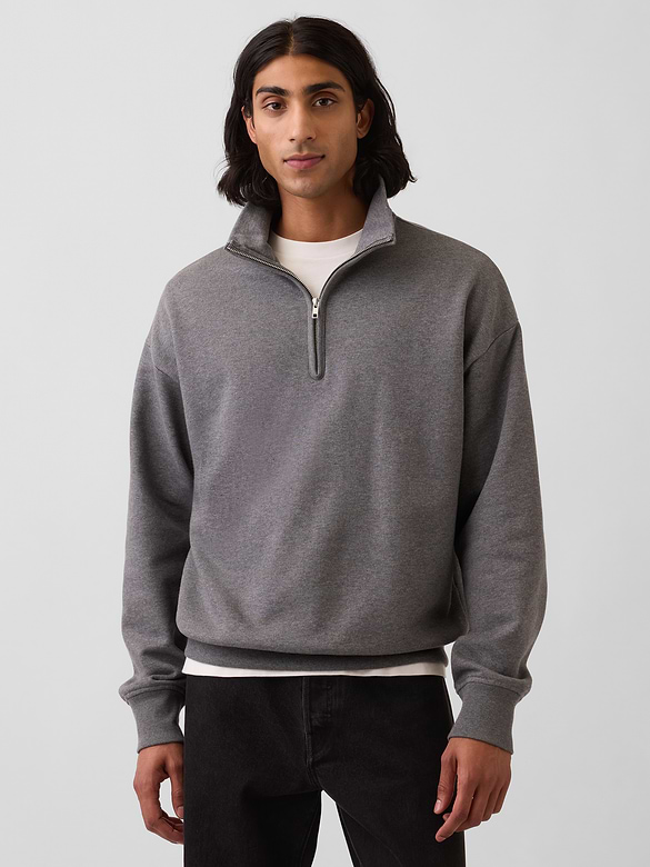 Heavyweight Oversized Quarter-Zip Pullover