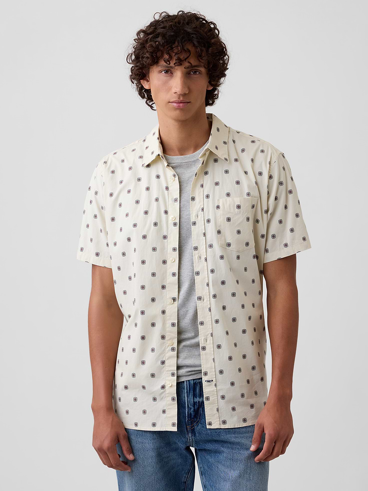 Image number 1 showing, Stretch Poplin Shirt in Standard Fit