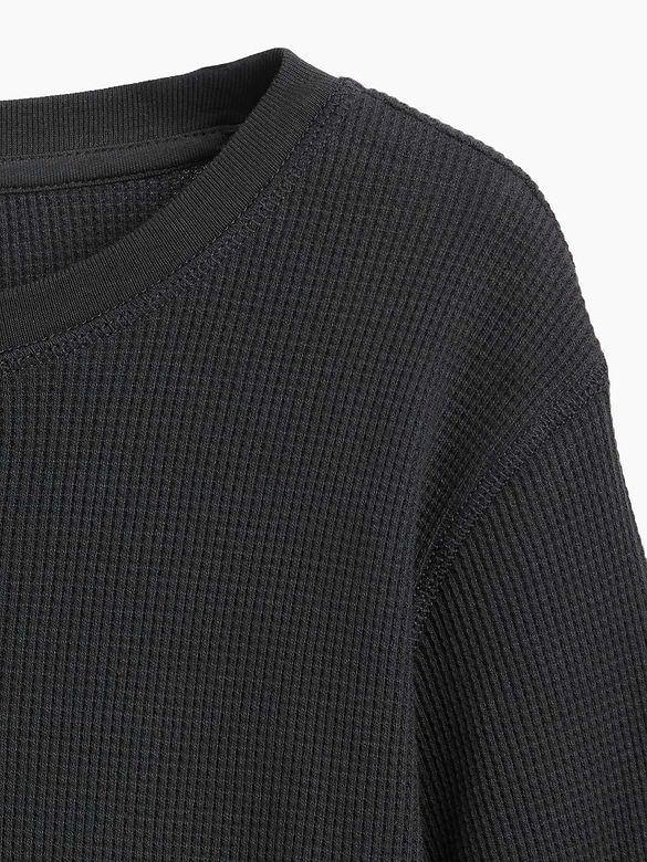 Kids Waffle-Knit Crewneck T-Shirt