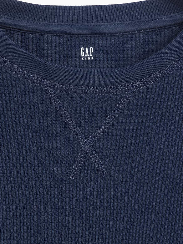 Kids Waffle-Knit Crewneck T-Shirt